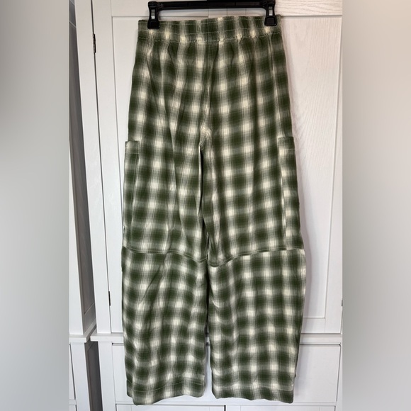 NWT BDG Urban Outfitters Mae Flannel Pants XS Green Plaid Carpenter Wide Leg - Picture 12 of 12